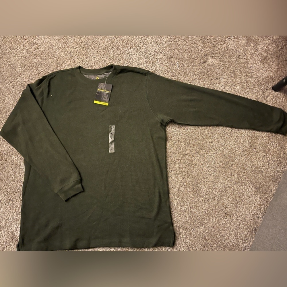 Rugged Trails | Green Long-Sleeve Thermal | Men XL